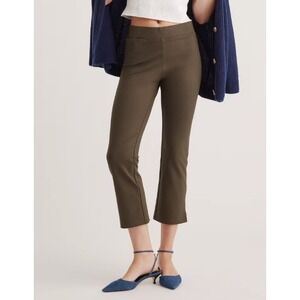 Quince Ultra Stretch Ponte Kick Flare Pants Olive Green Womens Size L Basic EUC